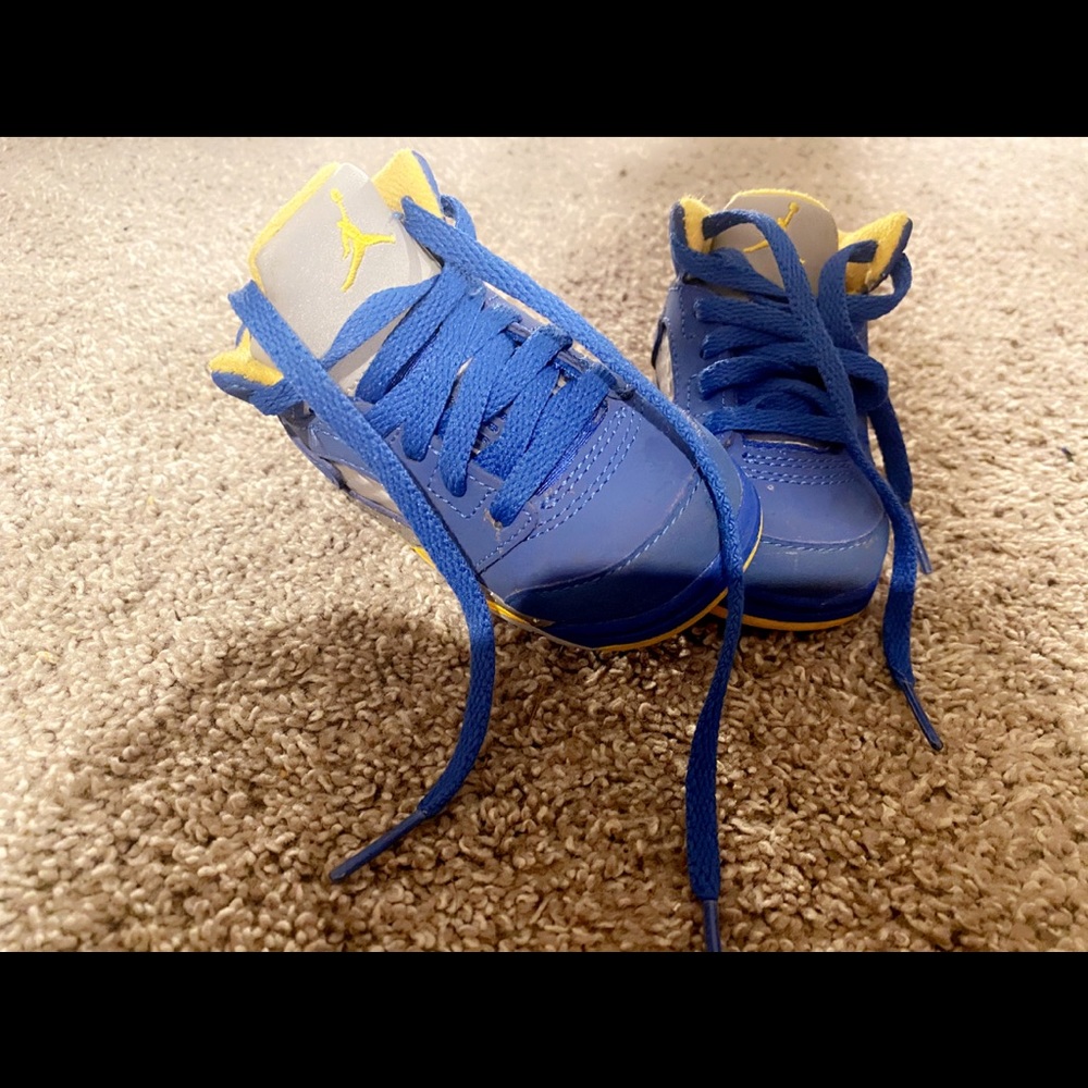 Baby Jordan 5’s  | yellow & blue & sliver |